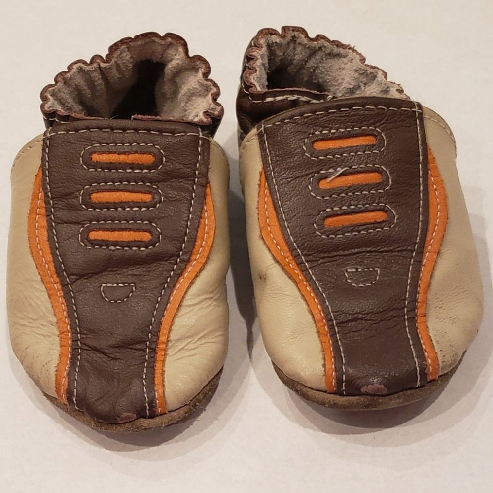 Robeez Baby Boys 6-12m Soft Shoes Leather Slip On